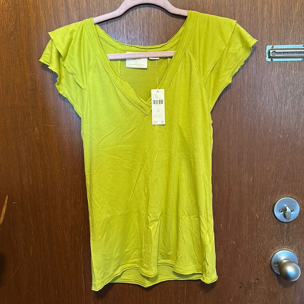 NWT Maeve by Anthrologie Flutter Sleeve Tee